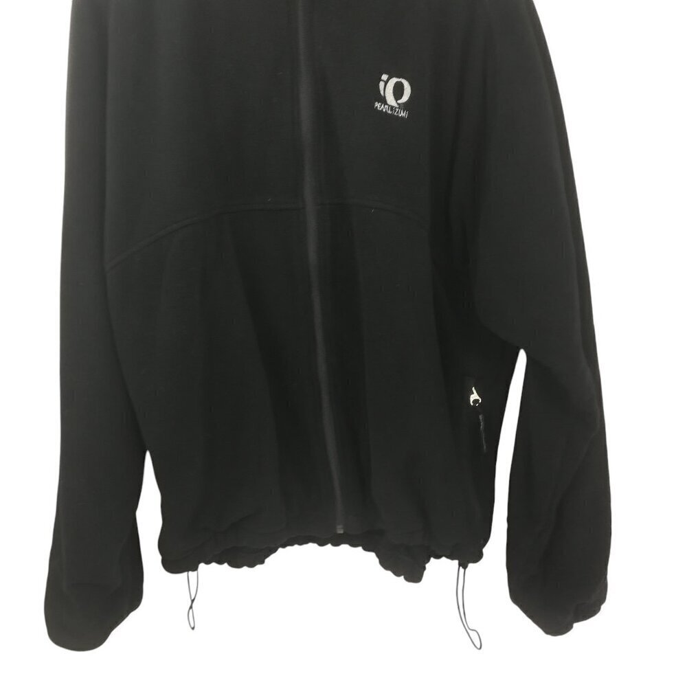 Pearl Izumi Full Zip Black Mock Neck Fleece Jacket Size L Mens Pockets Cycling - Picture 6 of 12